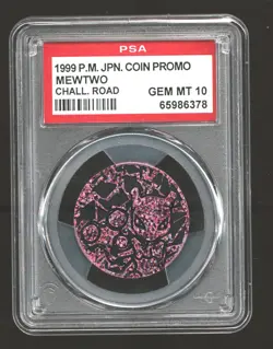 Pokemon Japanese Challenge Road Promo COIN Mewtwo PSA 10 GEM MINT - Image 1