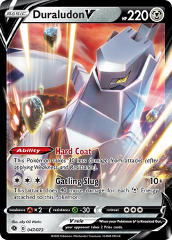 Duraludon V 047/073 Holo V Rare Champion's Path Pokemon Near Mint - Image 1