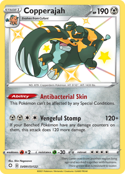 Copperajah SV091/SV122 Shiny Rare Shining Fates Shiny Vault Pokemon Near Mint - Image 1