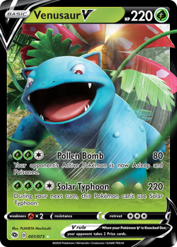 Venusaur V 001/073 Holo V Rare Champion's Path Pokemon Near Mint - Image 1