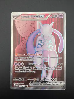 2025 Pokemon Destined Rivals Team Rocket's Mewtwo ex #213/182 - Image 1