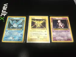 Pokemon Holo lot TCG Fossil Holo Articuno LP, base set 2 zapdos MP, Mewtwo HOLO - Image 1