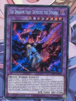 Yugioh 1x The Dragon that Devours the Dogma Secret Rare CH01-EN041 1st Ed NM - Image 1