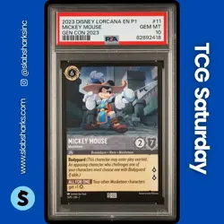2023 DISNEY LORCANA 1ST CHAPTER GEN CON PROMO #11 MICKEY MOUSE MUSKETEER PSA 10 - Image 1