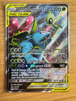 Celebi Venusaur GX SM167 Sun Moon Full Alt Art Holo Promo Pokemon TCG Card - Image 1