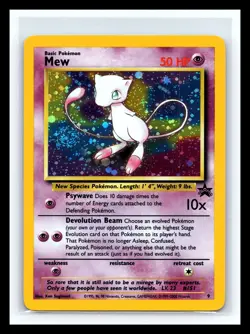 💥 2000 Pokemon Promo Mew w/ Swirl Holo Black Star Rare Vintage Card No # 9 - Image 1