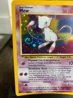 💥 2000 Pokemon Promo Mew w/ Swirl Holo Black Star Rare Vintage Card No # 9 - Image 3