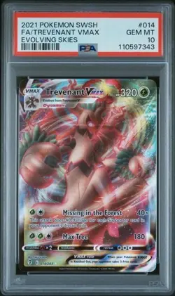 TREVENANT VMAX PSA 10 • 2021 Pokemon Card - Evolving Skies Full Art GEM MINT - Image 1