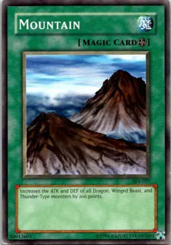 Mountain SDJ-037 Yu-Gi-Oh! Card Light Play Unlimited - Image 1