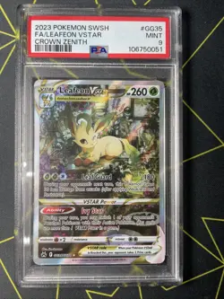 PSA 9 Leafeon VSTAR GG35/GG70 Pokemon TCG Card Crown Zenith Galarian Gallery - Image 1