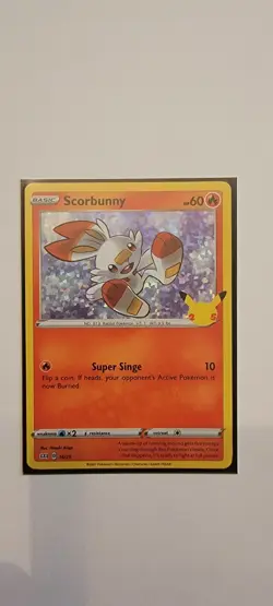 2021 Pokemon Scorbunny Holo 16 McDonalds 25th Anniversary Promo Holographic Card - Image 1