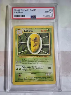 Kakuna 33/102 - Base Set Unlimited *PSA 10 - GEM MINT* WOTC Pokemon Card - Image 2