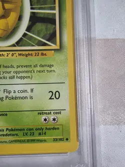 Kakuna 33/102 - Base Set Unlimited *PSA 10 - GEM MINT* WOTC Pokemon Card - Image 5