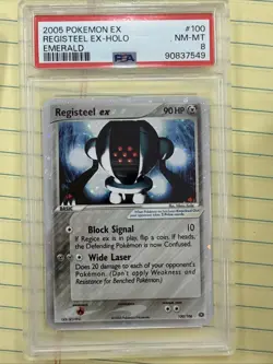 PSA 8 Registeel Ex Holo Emerald 100/106 Graded Pokemon Card - Image 1