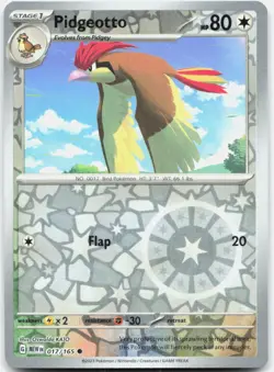 Pidgeotto 017/165 Common 151 Pokemon Reverse Holo Near Mint - Image 1