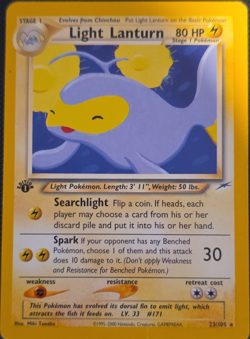 Pokemon Light Lanturn Rare 23/105 Neo Destiny EN 1st Edition Regular damaged - Image 1