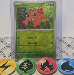 Pokemon TCG Paras 46/165 Reverse Holo Scarlet And Violet 151 2023 NM - Image 1