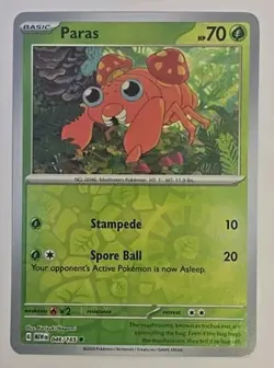 Pokemon TCG Paras 46/165 Reverse Holo Scarlet And Violet 151 2023 NM - Image 2