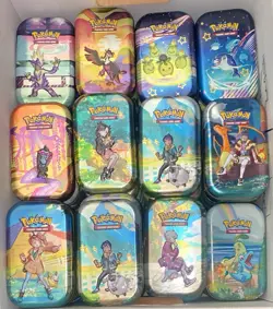 82 Pokemon EMPTY Mini Tins Bulk Lot Crown Zenith Galar Paldean Fates Go *READ* - Image 2