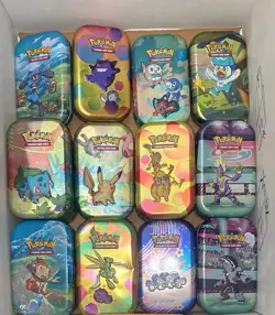 82 Pokemon EMPTY Mini Tins Bulk Lot Crown Zenith Galar Paldean Fates Go *READ* - Image 3