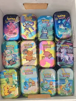 82 Pokemon EMPTY Mini Tins Bulk Lot Crown Zenith Galar Paldean Fates Go *READ* - Image 5