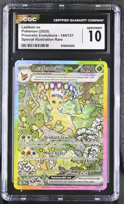 2025 POKEMON PRISMATIC EVOLUTIONS #144 LEAFEON EX CGC 10 - Image 1