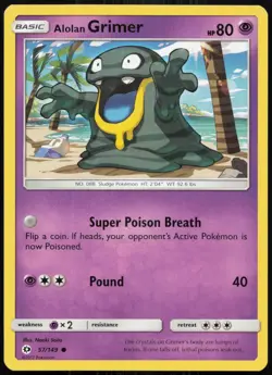 Alolan Grimer 57/149 Common SM Base Set Pokemon Near Mint - Image 1