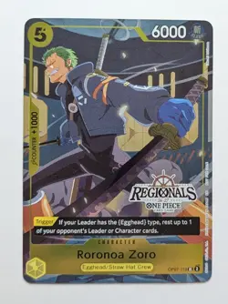 Roronoa Zoro OP07-113 Regional 2026 Promo Foil Holo One Piece TCG Card NM - Image 1