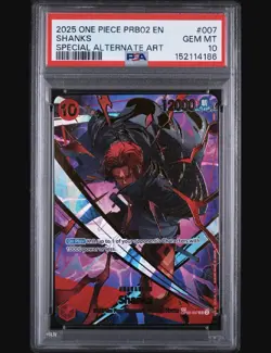 2025 ONE PIECE PRB02 EN SHANKS SPECIAL ALTERNATE ART PSA 10 GEM MINT - Image 1