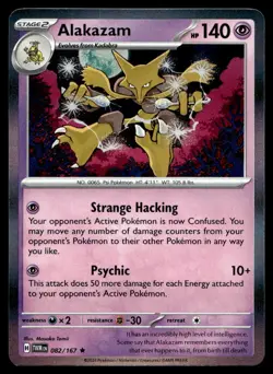 Alakazam 82/167 Pokemon Card Twilight Masquerade Rare Holo 140 HP NM KT - Image 1
