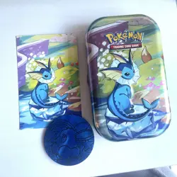 Pokemon Prismatic Evolutions Mini Tin Vaporeon - Empty No Cards - Coin & Art - Image 1