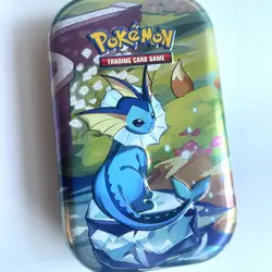 Pokemon Prismatic Evolutions Mini Tin Vaporeon - Empty No Cards - Coin & Art - Image 2
