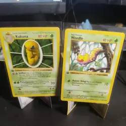 Pokemon Card - Weedle Base Set Shadowless 69/102, Kakuna 33/102 1st Edition - Image 1