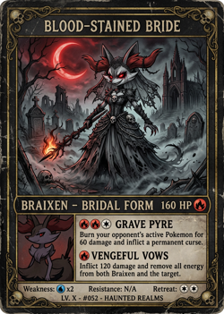 Pokemon Horror Braixen Bride Custom Card - Image 1