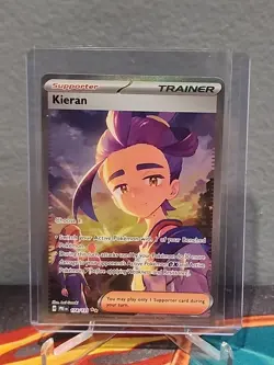 Kieran 174/131 Special Illustration Rare Pokemon Card Prismatic Evolutions LP - Image 3
