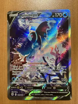 Pokemon TCG Lumineon V Sword & Shield: Brilliant Stars 156/172 Ultra Rare Card - Image 1