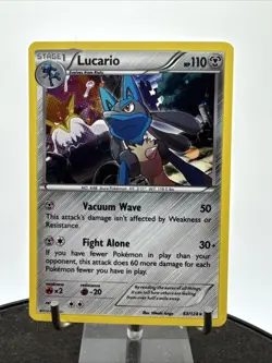 Lucario 63/124 NM Near Mint XY Fates Collide Holofoil Rare Holo Pokemon Card - Image 2