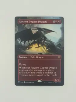 Magic The Gathering TCG MTG CLB Ancient Copper Dragon Borderless Foil #368 - Image 1