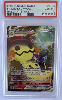 Pokemon TCG Mimikyu VMAX TG17/TG30 Brilliant Stars Ultra Rare Holo PSA 10 - Image 1