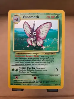 Pokemon - Error Venomoth Jungle 13/64 Holo Rare No Set Symbol Misprint LP - Image 1