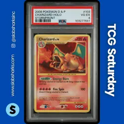 2008 POKEMON DIAMOND & PEARL STORMFRONT #103/100 CHARIZARD HOLO RARE PSA 4 - Image 1