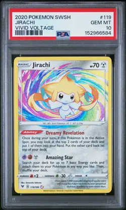 2020 Pokemon SWSH Vivid Voltage Jirachi Amazing Rare #119 PSA 10 - GEM MINT! - Image 1