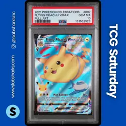 2021 POKEMON SWSH CELEBRATIONS #007/025 FLYING PIKACHU VMAX FULL ART PSA 10 - Image 1