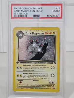 PSA 2 Dark Magneton 2000 Pokemon Rocket #11 - Holo Swirl - Image 1