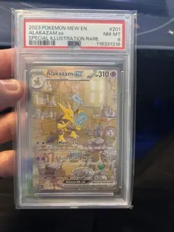 2023 Pokemon 151 Alakazam EX Special Illustration Rare 201/165 PSA 8 - Image 1