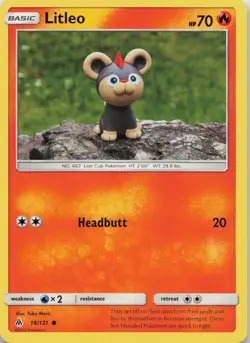 Litleo 18/131 Forbidden Light Pokemon Yuka Morii NM - Image 1