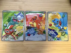 Pokemon TCG First Partner Illustration Gen 1 Kanto Starters Set Mint - Image 1