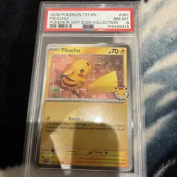 2026 POKEMON TEF EN-TEMPORAL FORCES POKEMON DAY 2026 COLLECTION PIKACHU PSA 8 - Image 1