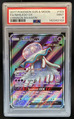 2017 Pokemon SM Crimson Invasion Nihilego #103/111 PSA 9 - Image 1