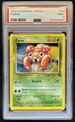 1999 Pokemon Jungle Paras #59/64 PSA 9 - Image 1